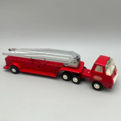 VINTAGE Tonka Pressed Steel Fire Ladder Truck Aerial Semi Toy Red Combi P&P