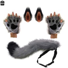 Wolf Fox Tail Ears and Gloves Set - Charming Costume for Parties  Celebrations