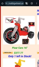The Original Big Wheel Giant 16” Racer 2013 Disney Cars Tricycle NEW