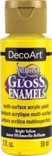 DecoArt Americana Gloss Enamels Acrylic Paint 2oz-Bright Yellow