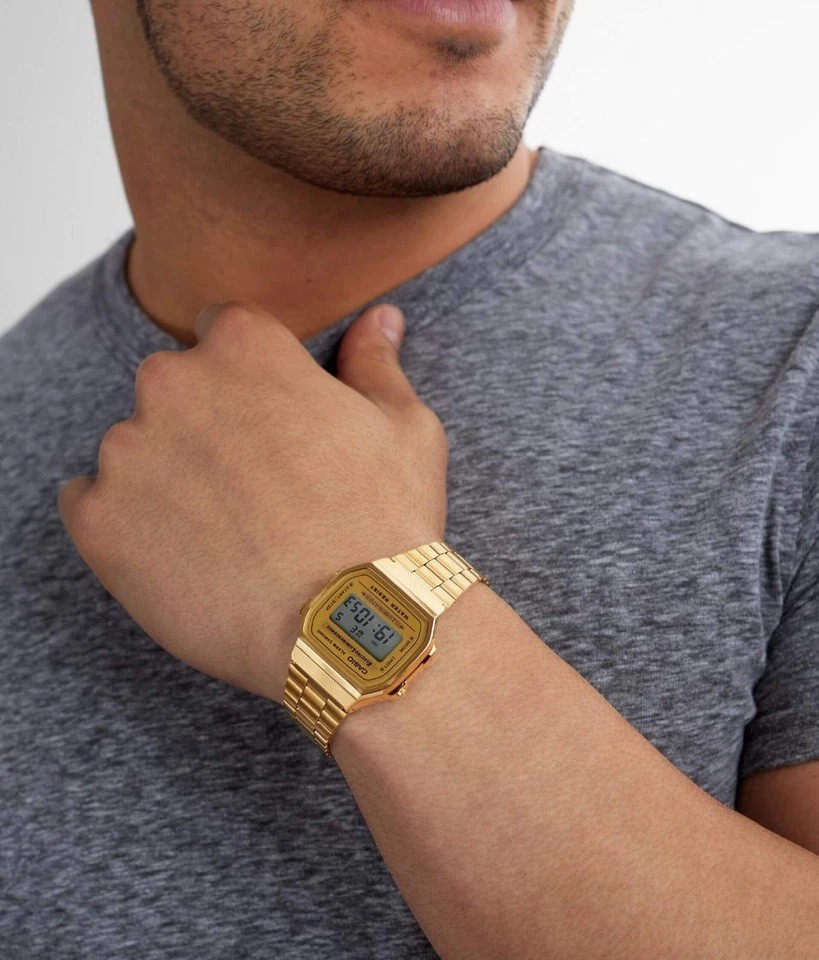 New Casio GoldA168W Digital Classic Retro Stainless Steel Gold Watch UKSELLER 👍 - Image 1