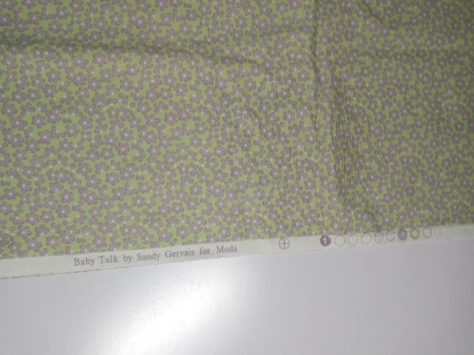 Moda Fabrics by Sandy Gervais Baby Talk Light Purple Flowers 20" x 42" - Image 3 of 3