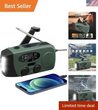 Compact 7400mAh Solar Emergency Radio with USB Charger Powerful Flashlight