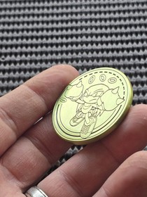 Knuckles Sonic Sega Shop UK Coin Medal Exclusive Rare Promo GENESIS SATURN CD 32