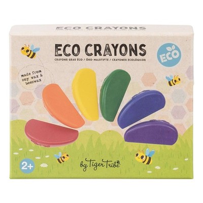 Tiger Tribe Eco Buntstifte - 6 Stück Soja & Bienenwachs Buntstifte für Kleinkinder