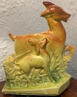 1940 Vintage McCoy Deer and Fawn Vase or Planter, 7.5", Mint Condition!