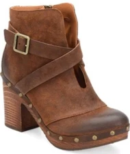 KORK-EASE Studded RAZZOLI Leather Clogs Ankle  distressed Boots Booties sz 9