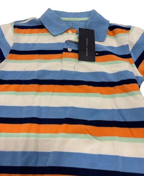Camisa Polo Tommy Hilfiger Niño Manga Corta NUEVA (Multicolor Rayas, PEQUEÑA) NUEVA CON ETIQUETAS Foto 2 de 3
