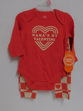 Infant 0 3 Month Valentines Outfit Mamas My Valentine Orangey Red Boy Girl