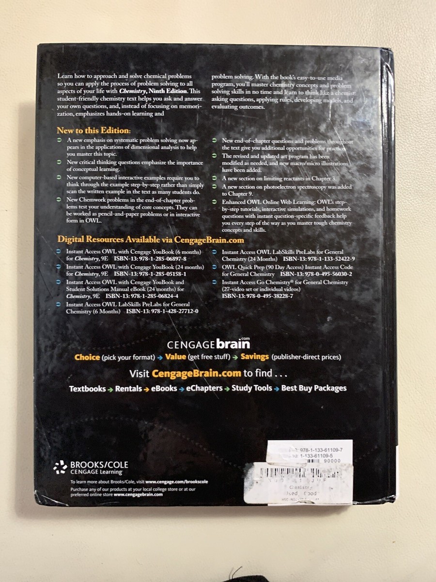健康・医学 BIO CHEMISTRY Ninth edition Chemistry Ninth Edition Zumdahl Zumdahl | eBay