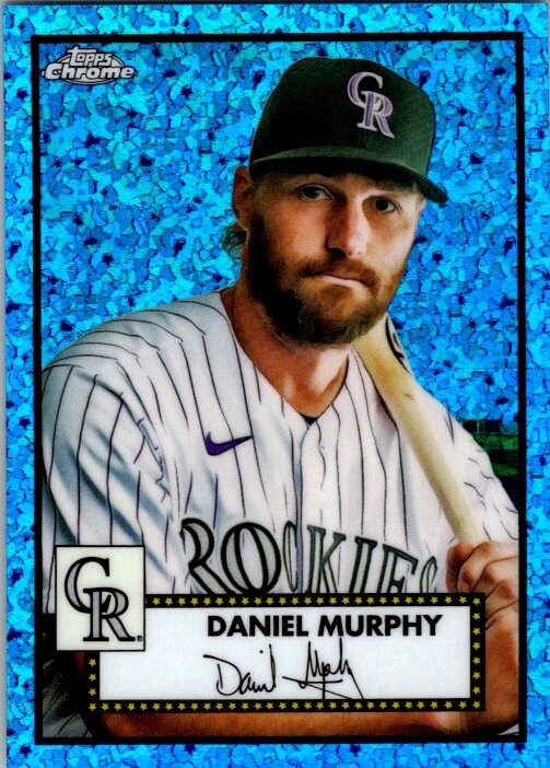 Daniel Murphy 2021 Topps Chrome Platinum Anniversary 461 Blue Mini Diamonds /199