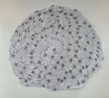 Cloth Wipes 20 Baby Flannel 8"x8" Boy Girl Adult Winter Snowflakes Grey White