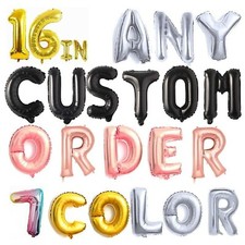 16" Letter Number Foil Balloon Custom Phrase Birthday Wedding Party Graduation