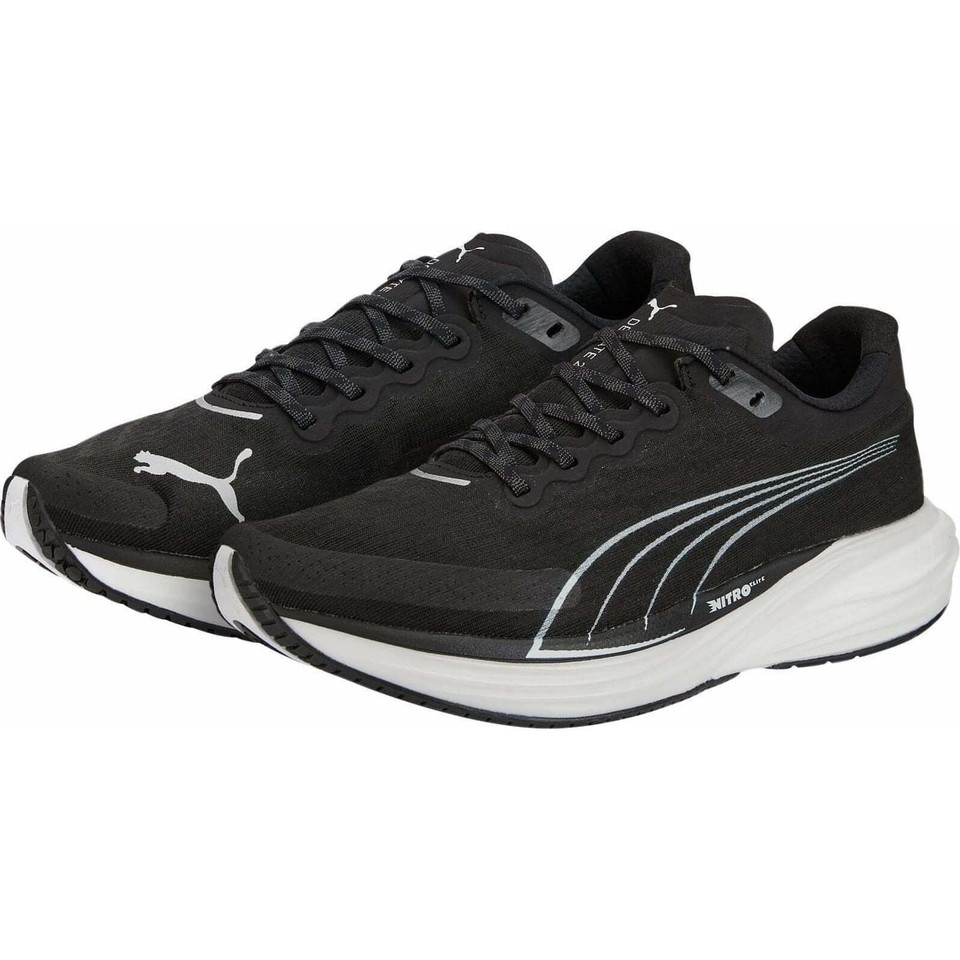 Puma Deviate Nitro 2 Mens Running Shoes Black Cushioned Carbon Sports