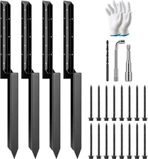 VIVOSUN 4PCS 2x4.7" Wood Fence Post Repair Stakes Kits "H" Design Ground Anchor