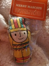 Vintage Hong Kong JUMBO TOYS Plush Fair Carnival Prize Stuffed A. Indian Boy