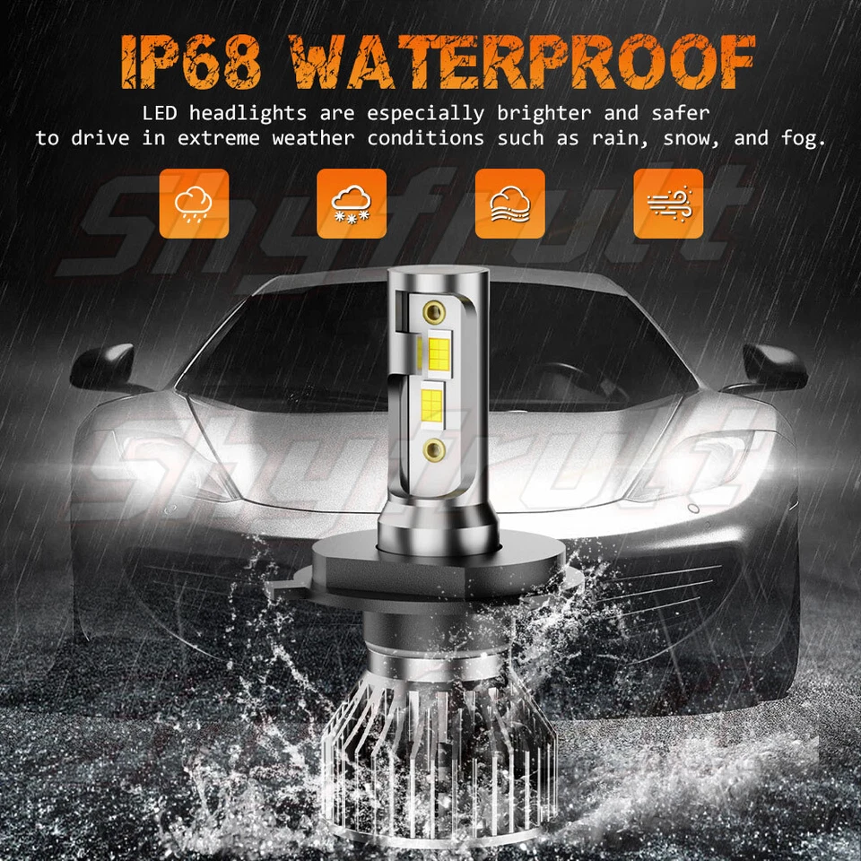 4pcs ' INCH LED Headlights Hi/Lo For Pontiac Sunbird 1986-1993 white 6000k Foto 4 de 4