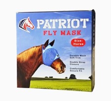 NEW Patriot Horse Fly Mask, Equine Fly  Insect UV Protection, BEAUTIFUL BLUE