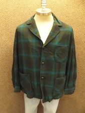 Pendleton Vtg 1950s Sporty Lightweight Wool Jacket Sz L Bold Colors Shadow Plaid