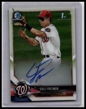 2018 Bowman Chrome #BCPA-CF Cole Freeman Prospects Autographs