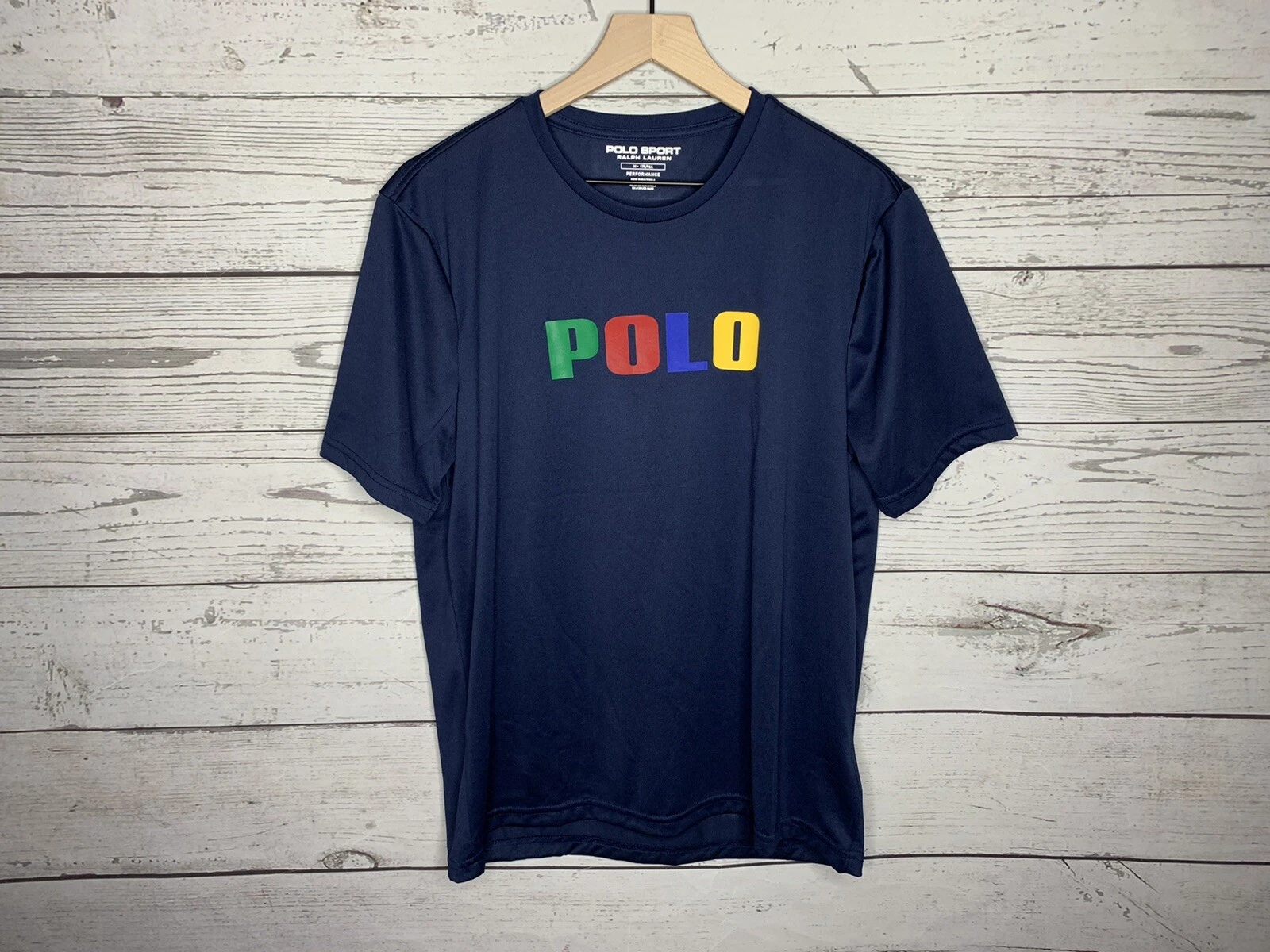 Polo Sport Ralph Lauren Navy Blue Performance Shirt Size Medium NWT