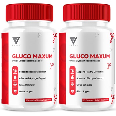 (2 Pack) Gluco Maxum Capsules Gluco Maxim Glycogen Support Pills (120 Capsules)