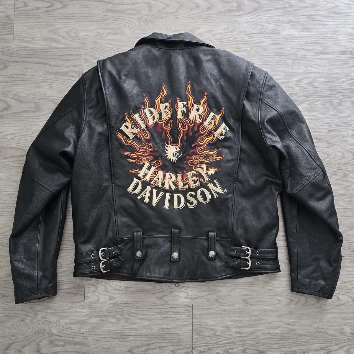 Harley Davidson Leather Jacket Flames for sale | eBay