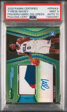 2020 Panini Certified Freshman Fabric Signatures Tyrese Maxey /5 RPA  Pop 1 PSA9