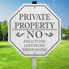 No Trespassing Signs Private Property, No Soliciting Sign for House, 10 x 10 ...