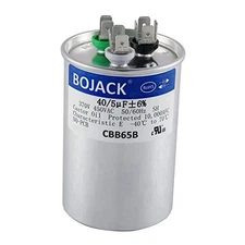 BOJACK 40+5 uF 40/5 MFD ±6% 370V/440 VAC CBB65 Dual Run Circular Start 