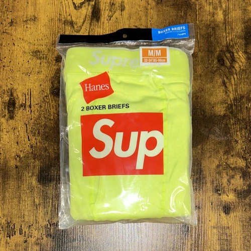 Lot de 2 boxers Supreme vert taille M slip Hanes sous vêtement créateur neuf authentique