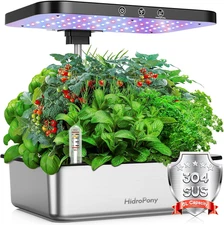 Indoor Garden Hydroponics Growing System: 15 Pods Stainless Steel Herb Garden Ki