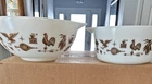Pair of Vintage Pyrex Early American Cinderella Mixing Bowls Large and Small