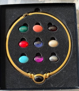 Joan Rivers Classic 10 Color Cabochon Interchangeable Omega Slide Necklace