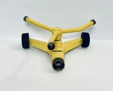 VINTAGE NELSON 3 ARM YELLOW POPPY LAWN & GARDEN ROTATING SPRINKLER