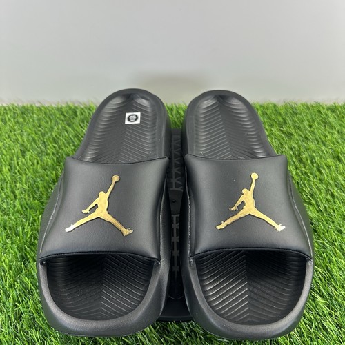 Nike Air Jordan Franchise Slides Men Size 12 Black Metallic Gold HF3263-007 NEW