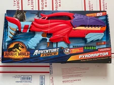 NEW Dart Zone Adventure Force Jurassic World Pyroraptor Deluxe Dart Blaster Gun