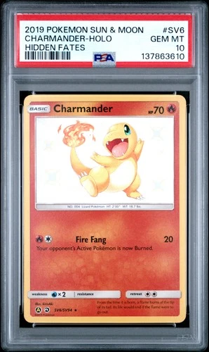 2019 Pokemon Hidden Fates Charmander-Holo #SV6 GEM MT PSA 10