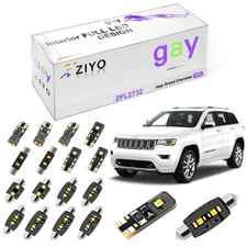 15 Bulbs Deluxe White Interior LED Light Kit For Jeep Grand Cherokee 2011-2019