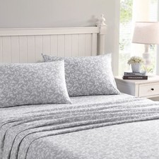 Laura Ashley - Full Sheet Set, Cotton Flannel Bedding, Brushed for Extra Soft...