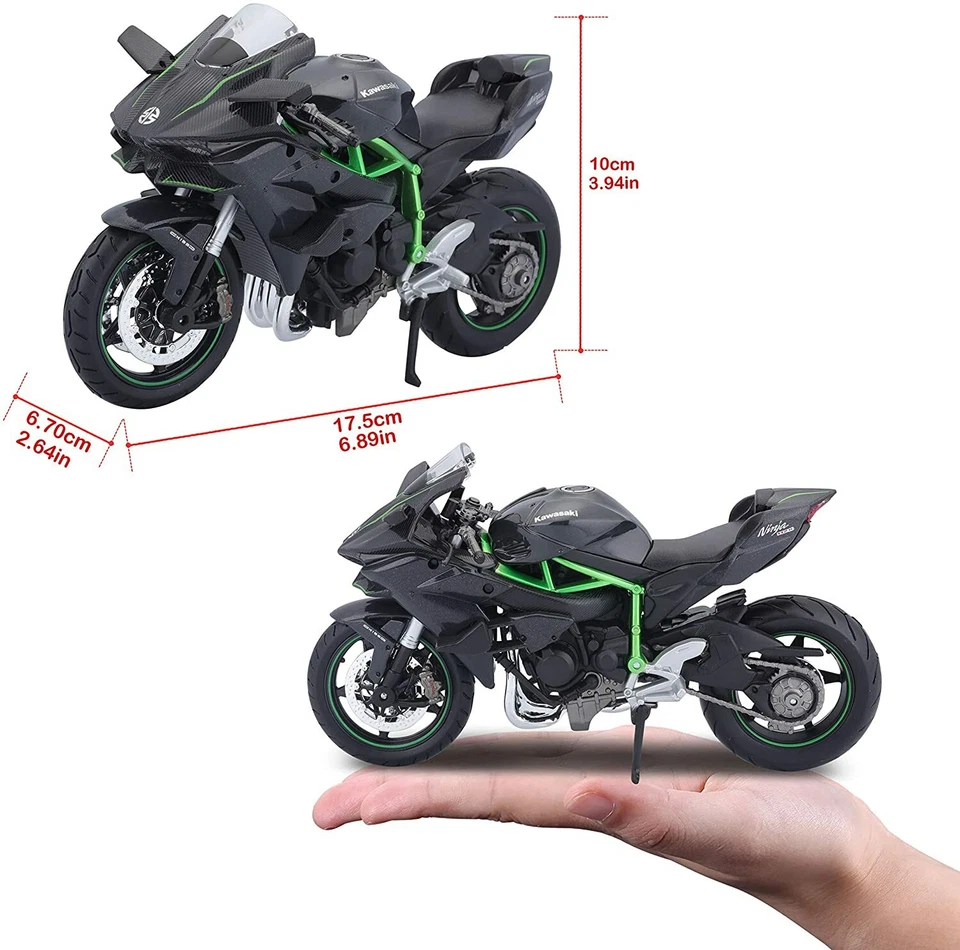 Maisto - Modellmotorrad - Kawasaki Ninja H2R (schwarz, Maßstab 1:12) Modell - Bild 4 von 4