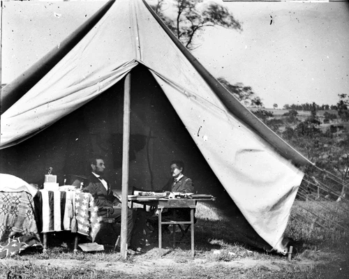 New 8x10 Civil War Photo: Abraham Lincoln & General George McClellan at Antietam