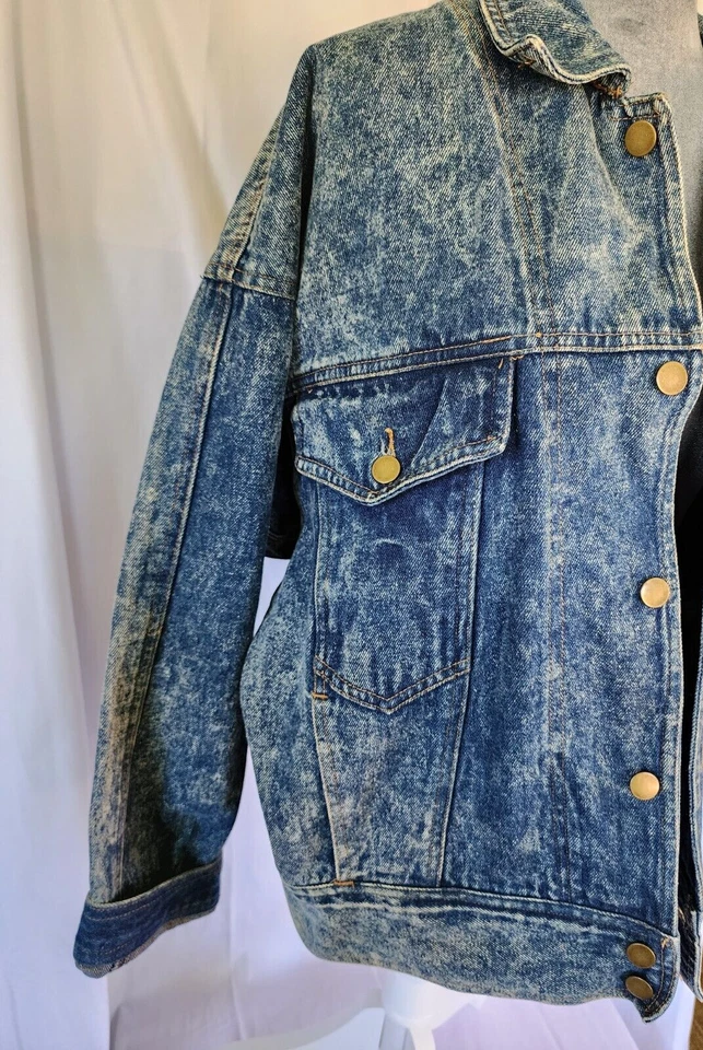 Chaqueta vaquera Reef Point vintage azul talla 18-20,5 exterior lavado claro 4 bolsillos Foto 3 de 4