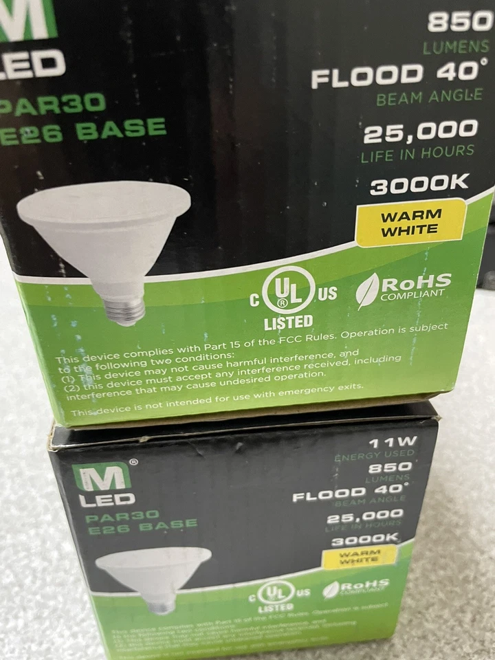 LED MaxLite 11P30D27FL Single 11 Watt Warm White  Damp Rated Flood 6pk - Image 2 of 4