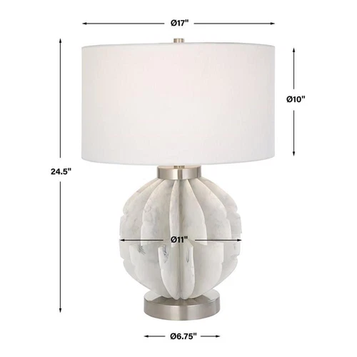 Uttermost Repetition Contemporary Fabric and Iron Table Lamp in White - Picture 8 of 8