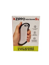 Zippo Silver Heatbank 9s Rechargeable Hand Warmer & Power Bank LAST up to 9 HRS