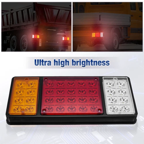 2 Pcs LED Truck Trailer Tail Lights Tail Turn Signal Brake Light Running Reverse - Picture 5 of 12