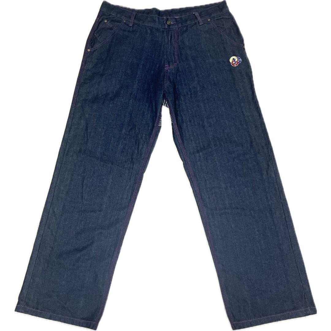 Gino Green Global Jeans Wide Black Denim Y2K Grunge Hiphop W36