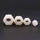 White Plastic Nylon Hex Full Nuts M2 M2.5 M3 M4 M5 M6 M8 M10 M12 M14