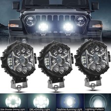 7 Inch Round Led Pods Work Light Bar Driving Fog Headlights Truck Off Road 4wd